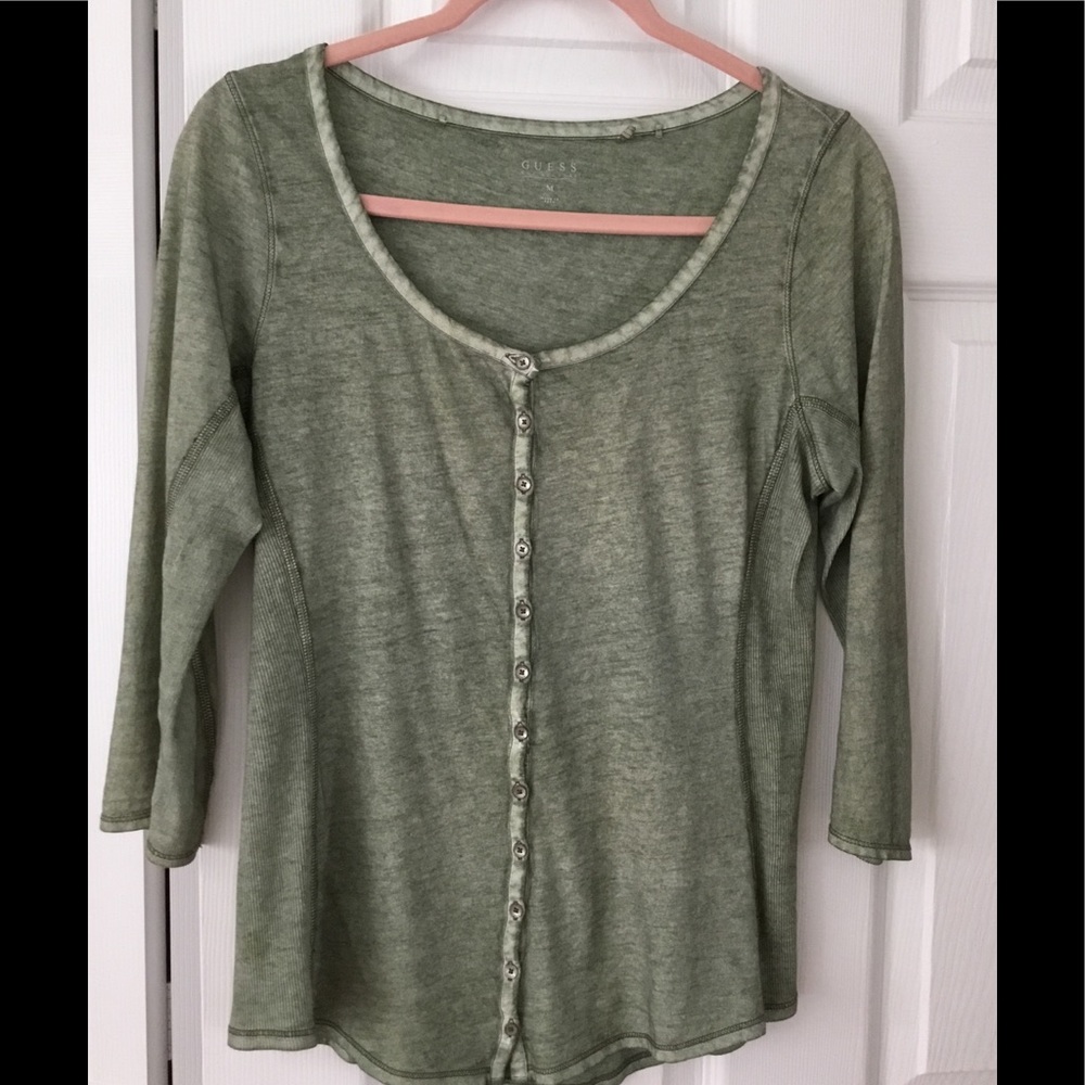 Guess green top